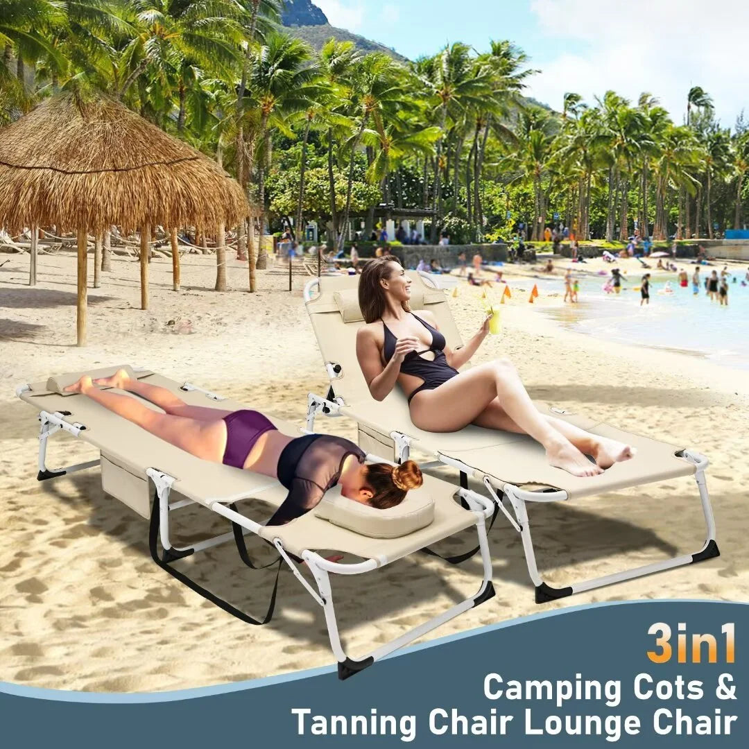 2-Pack Outdoor Chaise Lounge Chair D6690