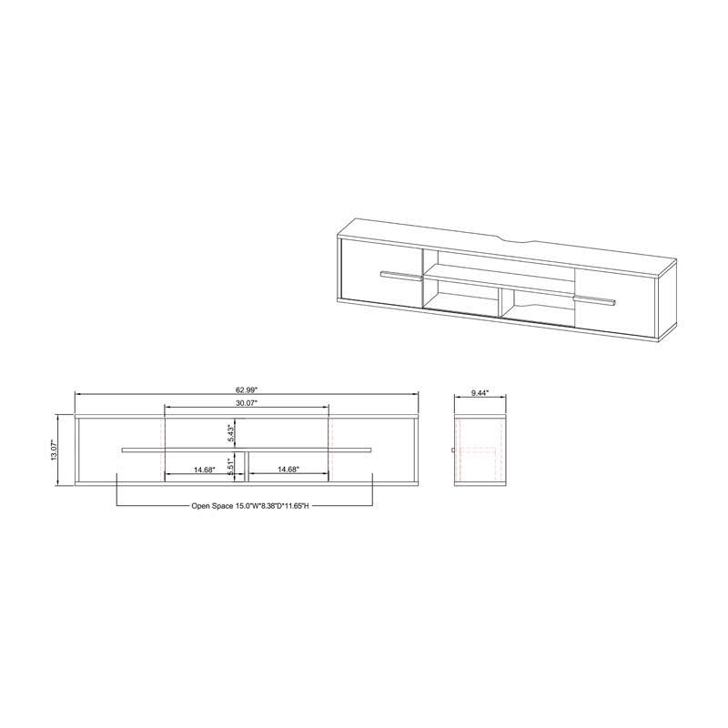 Modern Wood Floating TV Stand P772091