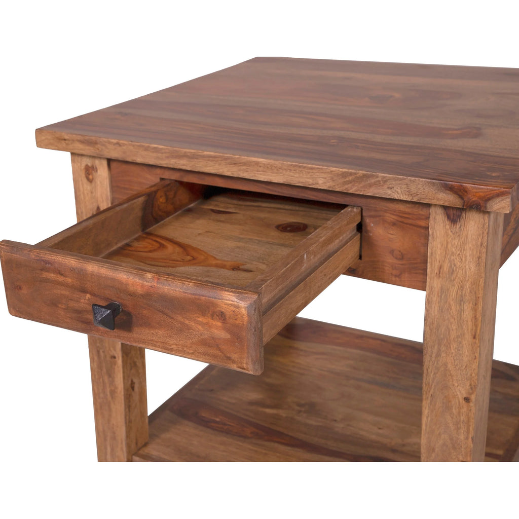 Solid Sheesham Wood End Table X772654