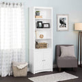 White Tall Bookcase with 2 Doors E436
