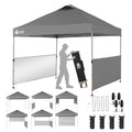 10x10 Pop up Canopy Tent with 2 Half Sidewalls and STO 'N Go Bag F582233