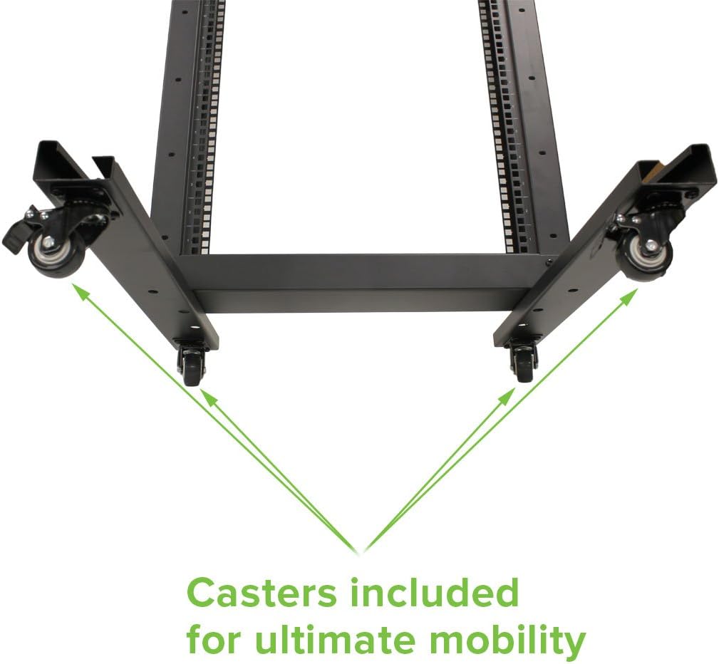 4ft 22U 2-Post Network Server Rack with Casters H586032