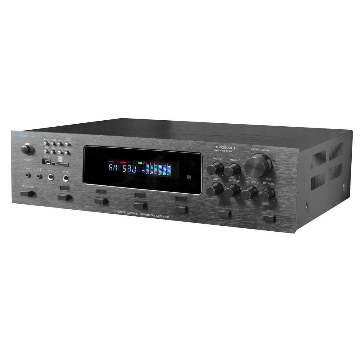 Digital Hybrid Amplifier Preamp & Tuner with 12 Speaker H21812