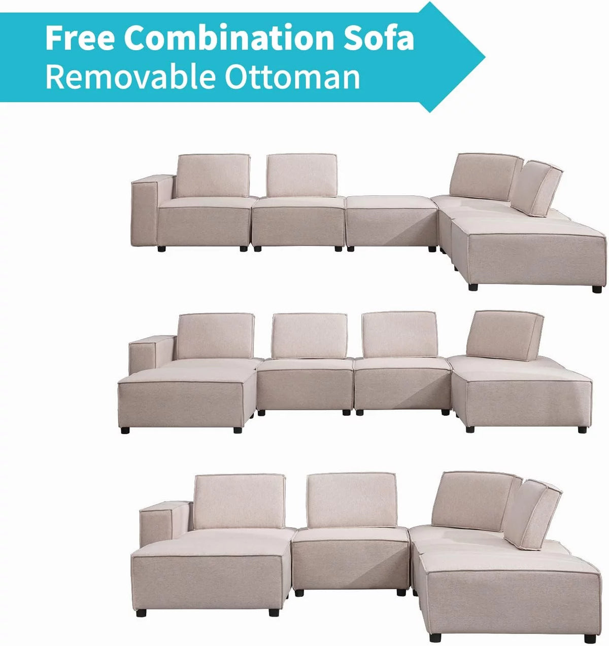 L Shaped Modular Sectional Sofa Couch Y695616