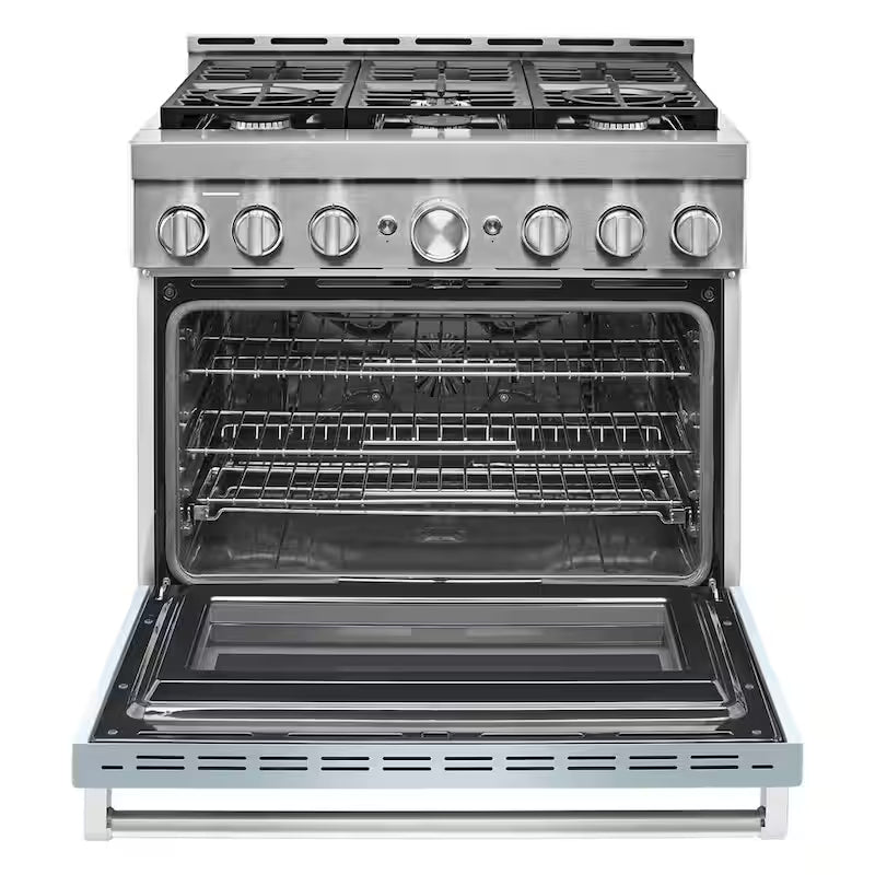 5.1 cu. ft. Smart Gas Range with Self-Cleaning and True Convection in Misty Blue C532