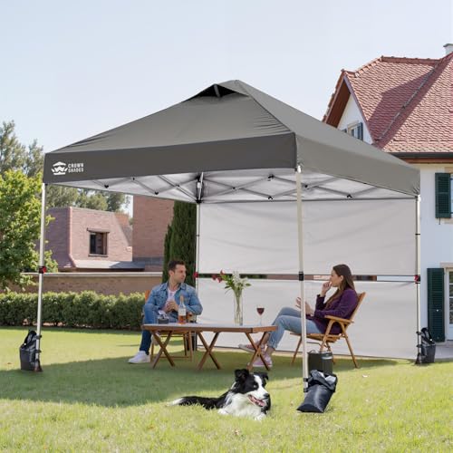 10x10 Pop up Canopy Tent with 2 Half Sidewalls and STO 'N Go Bag F582233