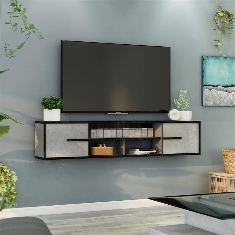 Modern Wood Floating TV Stand P772091