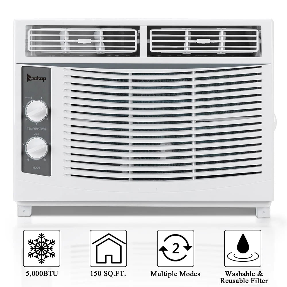 5000 BTU 115V Window-Mounted Compact Air Conditioner, White U34702