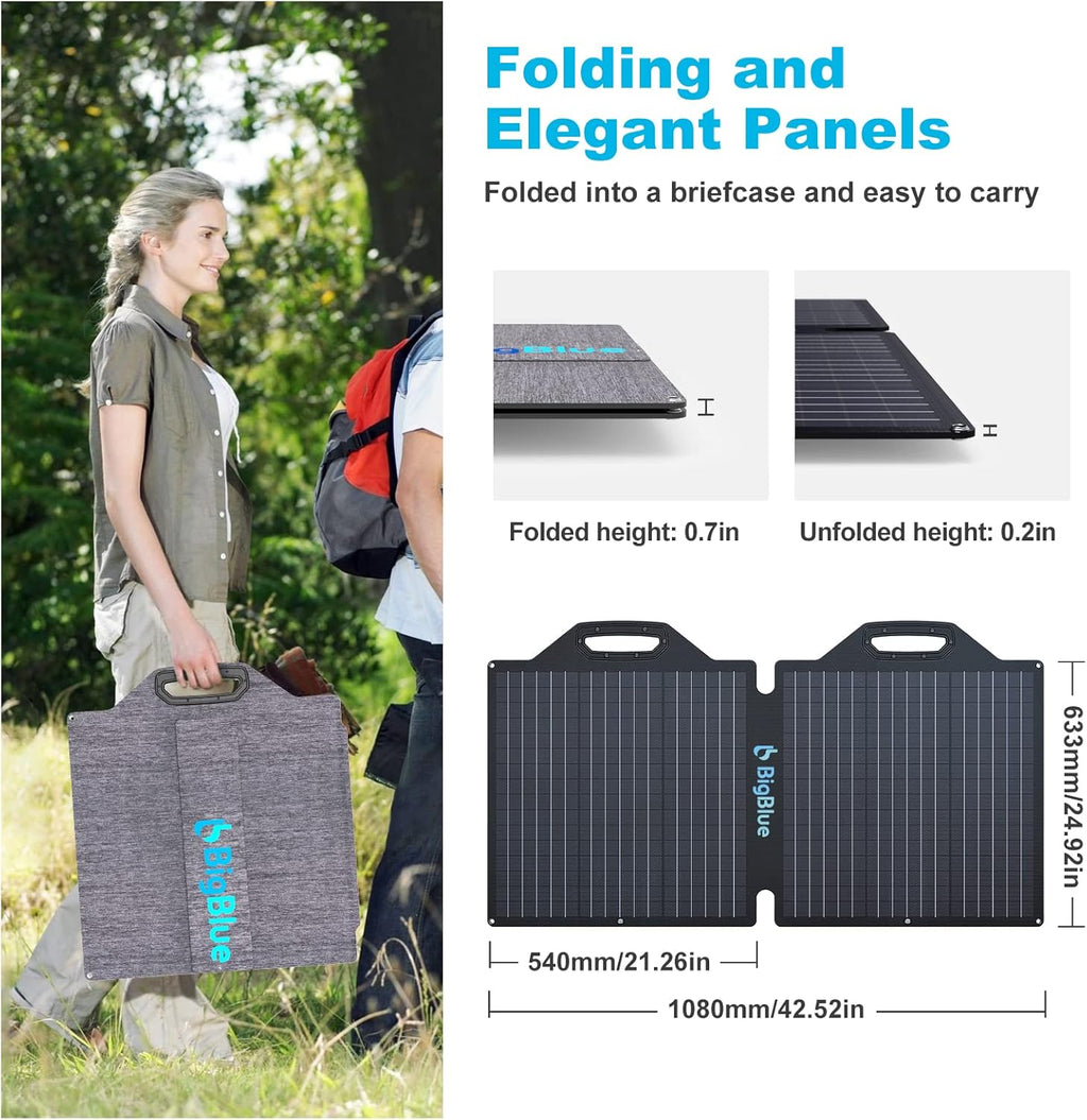 100W ETFE Portable Solar Panels with Kickstands, IP65 Waterproof I634