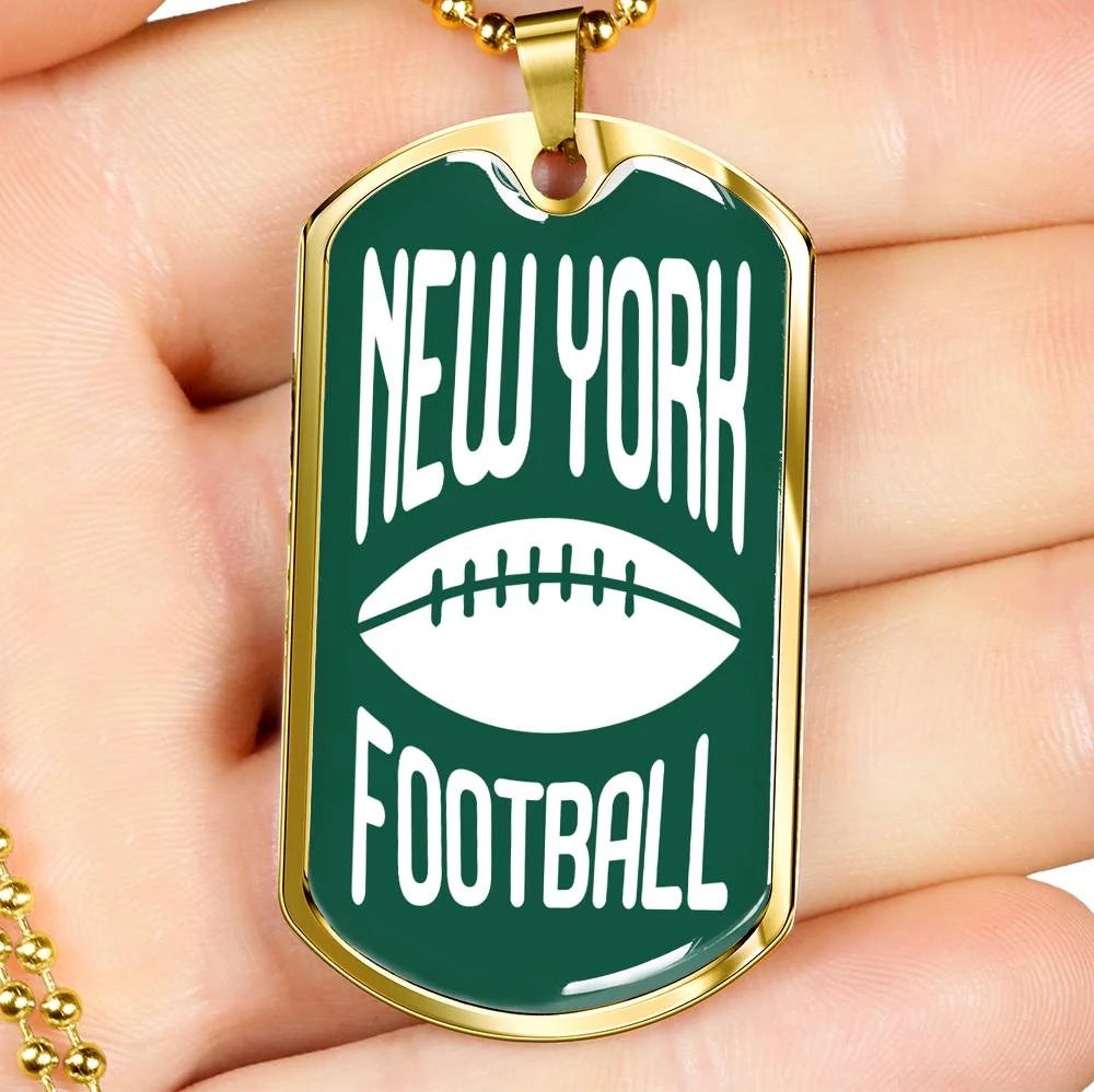 Stainless Steel or 18k Gold Dog Tag Necklace V1169