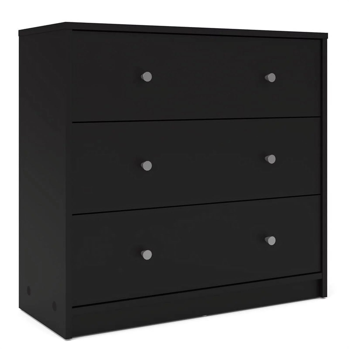 2 Piece 3 Drawer Chest and 6 Drawer Double Dresser in Black E552290
