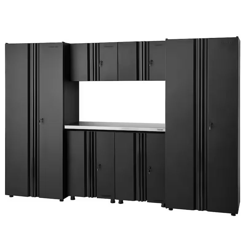 7-Piece Welded Steel Garage Storage System in Black A80594
