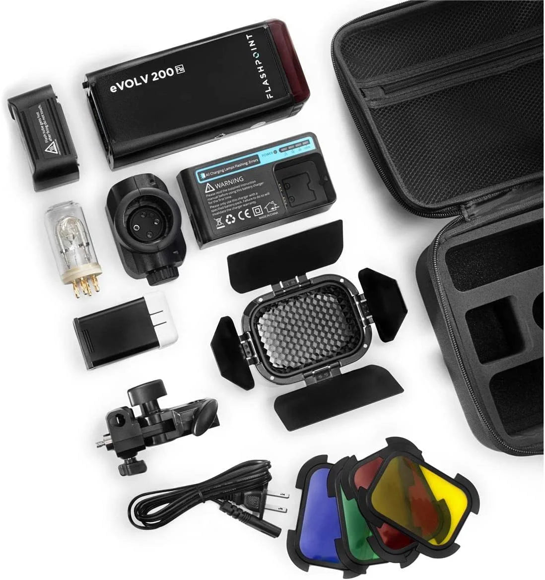 200 TTL Pocket Flash with Barndoor Kit and 34" Collapsible Silver Beauty Dish R413