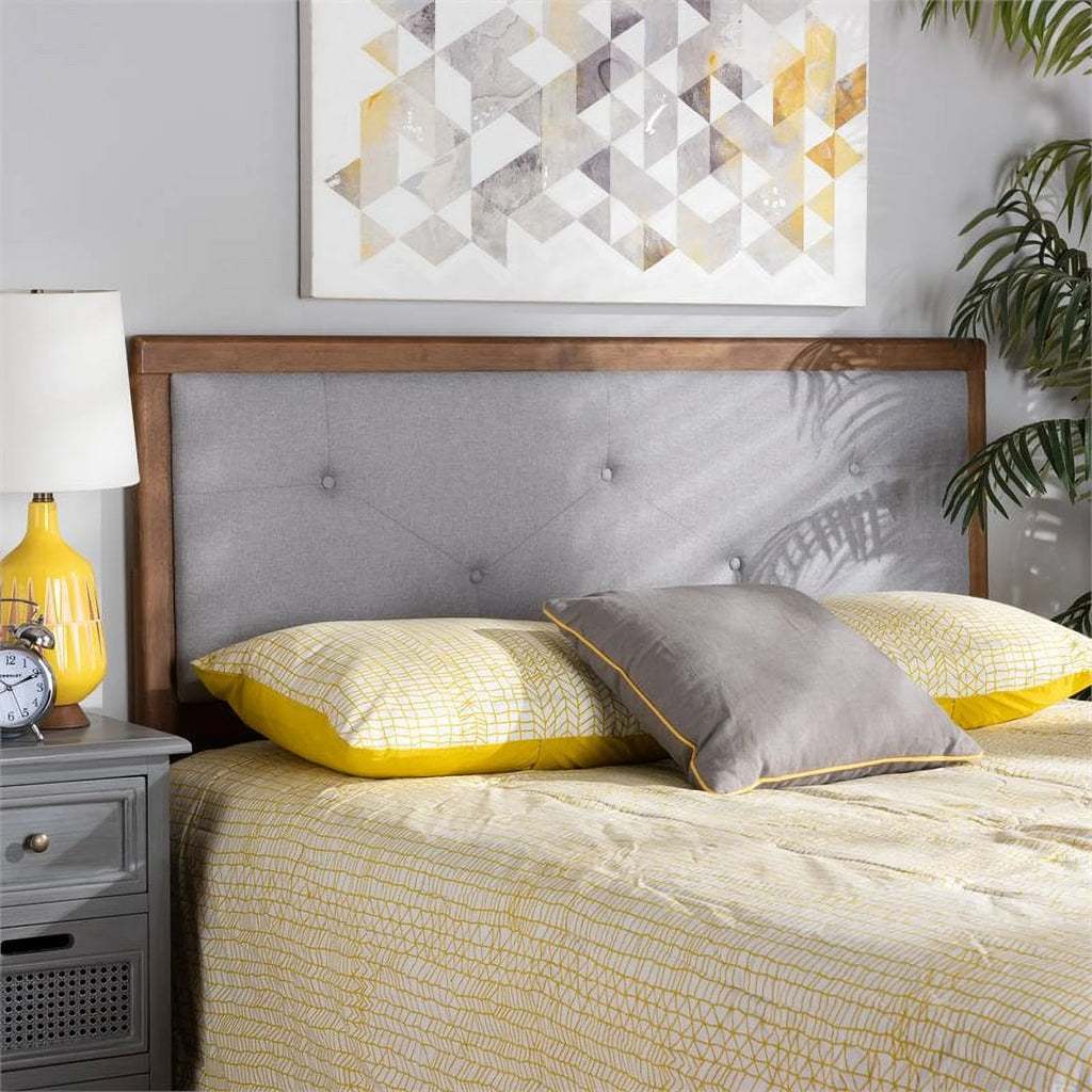 Light Gray Brown Wood Full Size Headboard J259875