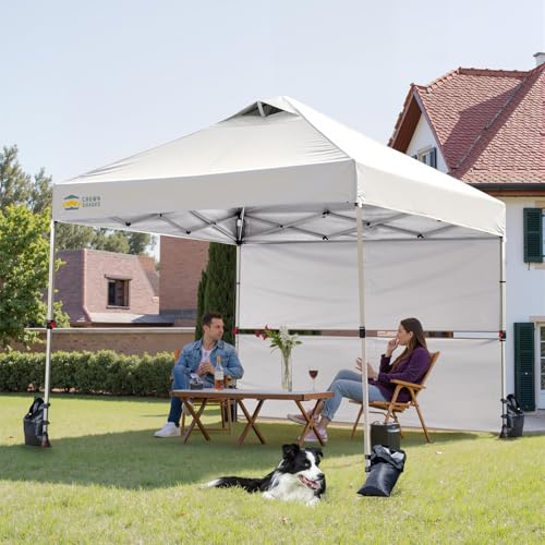10x10 Pop up Canopy Tent with 2 Half Sidewalls and STO 'N Go Bag F582233