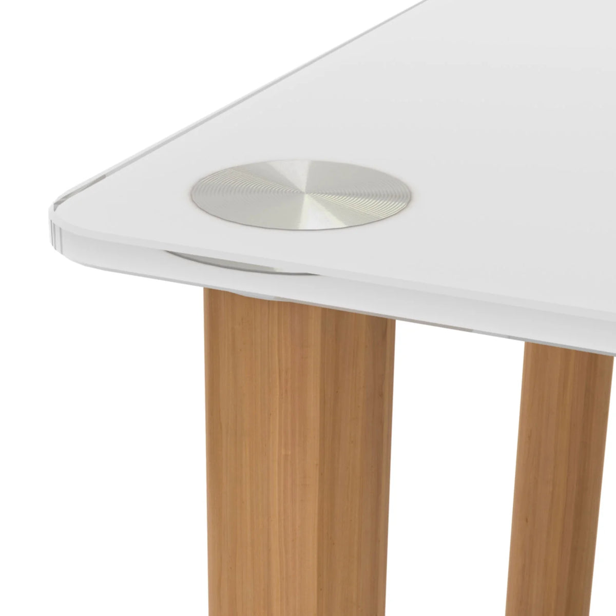 2-Tier Square Side Table Set of 2 with Glass Shelves and Wheels I401479
